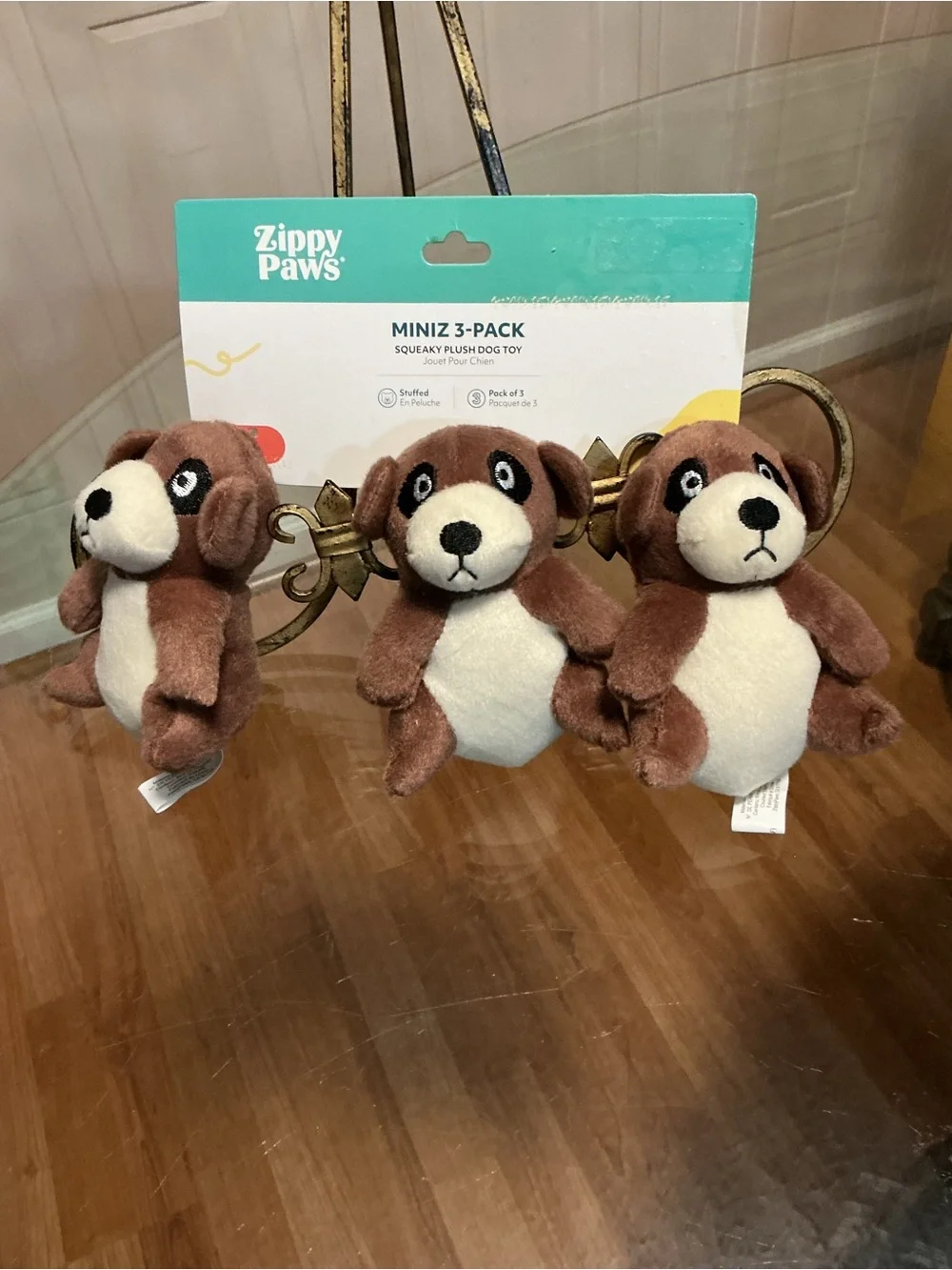 NEW Dog Toys 3 Mini Stuffed Plush Doggies with Squeakers | Zippy Paws